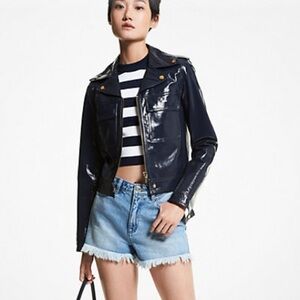 New: Michael Michael Kors Patent Leather Moto Jacket. Size 6